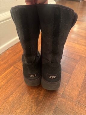 UGG Black Suede Mid-Calf Boots